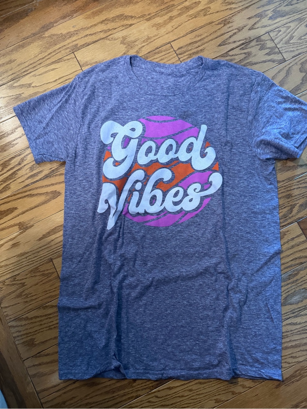 Good Vibes heathered purple Graphic Tee